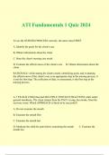 ATI Fundamentals 1 Quiz 2024