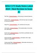 WGU C175 Study Notes Latest 2024 | Best Revision to Score A+