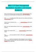 WGU C175 Data Management Foundations Questions and Answers Graded A+
