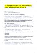PT Jurisprudence Exam for California- study guide &num;1 Accurate 100&percnt;