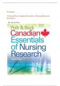 Test Bank - Polit and Beck Canadian Essentials of Nursing Research, 4th Edition (Woo, 2019), Chapter 1-18 latest edition