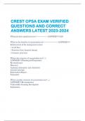 CREST CPSA EXAM VERIFIED QUESTIONS AND CORRECT ANSWERS LATEST 2023-2024