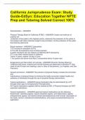 California Jurisprudence Exam&colon; Study Guide-EdSyn&colon; Education Together NPTE Prep and Tutoring Solved Correct 100&percnt;