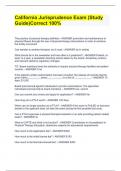 California Jurisprudence Exam &lpar;Study Guide&rpar;Correct 100&percnt;