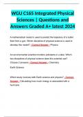 WGU C165 Integrated Physical Sciences | Questions and Answers Graded A+ latest 2024