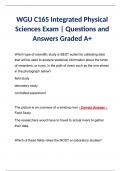 WGU C165 Integrated Physical Sciences Exam | Questions and Answers Graded A+