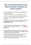WGU C165 (wguc165)Integrated Physical Science Physics Assessment | Questions and Answers Graded A+ 
