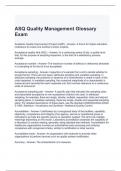ASQ Quality Management Glossary Exam 2024 Questions and Answers