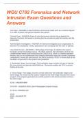 WGU C702 Forensics and Network Intrusion Exam Questions and Answers