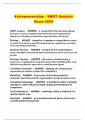 Entrepreneurship - SWOT Analysis Exam 2024