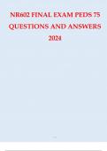 NR602 FINAL EXAM PEDS 75 QUESTIONS AND ANSWERS 2024