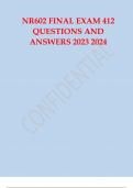 NR602 Final exam 412 questions and answers 2023 2024.