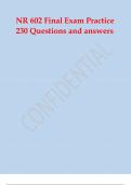 NR 602 Final Exam Practice 230 Questions and answers.