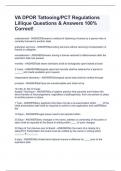 VA DPOR Tattooing&sol;PCT Regulations Lillique Questions & Answers 100&percnt; Correct&excl;EXAM BUNDLE&lpar;COMPLETE PACKAGE&rpar;Questions & Answers 100&percnt; Correct&excl;