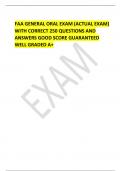 FAA GENERAL ORAL EXAM (ACTUAL EXAM) WITH CORRECT 250 QUESTIONS AND ANSWERS GOOD SCORE GUARANTEED WELL GRADED A+