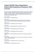 VIrginia DPOR Tattoo Regulations Exams 2024 Questions & Answers 100&percnt; Correct&excl;