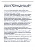 VA DPOR&sol;PCT &lpar;Tattoo&rpar; Regulations 2024 Questions & Answers 100&percnt; Correct&excl;