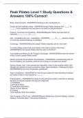 Peak Pilates EXAM BUNDLE&lpar;COMPLETE PACKAGE&rpar;Questions & Answers 100&percnt; Correct&excl;