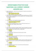 AERODYNAMICS PRACTICE EXAM QUESTIONS 100&percnt; CORRECT VERIFIED ANSWERS 2024