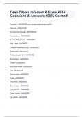 Peak Pilates reformer 2 Exam 2024 Questions & Answers 100&percnt; Correct&excl;