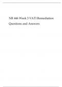 NR 446 Week 3 VATI Remediation Questions and Answers