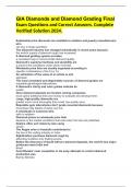 GIA Diamonds and Diamond Grading Final Exam Questions and Correct Answers&period; Complete Verified Solution 2024&period;