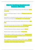 PGA Pre Qualifying Questions and Answers 100&percnt; Pass