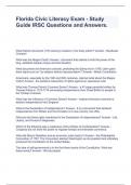 Florida Civic Literacy Exam - Study Guide IRSC Questions and Answers.
