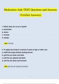 Medication Aide TEST Questions and Answers &lpar;Verified Answers&rpar;