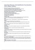 Giant Eagle Pharmacy Tech Qualification Exam Questions With Complete Solutions&period;
