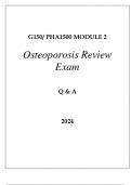 G150 PHA1500 MODULE 2 OSTEOPOROSIS REVIEW EXAM Q & A 2024.
