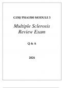 G150 PHA1500 MODULE 3 MULTIPLE SCLEROSIS REVIEW EXAM Q & A 2024