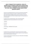 ANCC PMHNP PSYCH-MENTAL HEALTH NURSE PRACTIONER EXAM 2024 QUESTIONS AND CORRECT ANSWERS WITH RATIONALES ACTUAL ANCC PMHNP EXAM QUESTIONS (BRAND NEW!!).