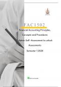 FAC1502 Admin Self-Assessment to unlock Assessments Semester 1 2024