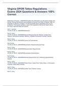 VIrginia DPOR Tattoo Regulations Exams 2024 Questions & Answers 100&percnt; Correct