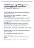 VA DPOR Tattooing&sol;PCT Regulations Lillique PART THREE Questions & Answers 100&percnt; Correct 