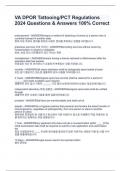 VA DPOR Tattooing&sol;PCT Regulations 2024 Questions & Answers 100&percnt; Correct