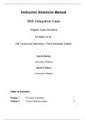 Instructor Solutions Manual With Integrative Case Chapter Case Solutions for Babin et al., CB: Consumer Behaviour, Third Canadian Edition
