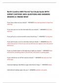 North Carolina DMV Permit Test Study Guide WITH EXPERT CERTIFIED 100&percnt; QUESTIONS AND ANSWERS GRADED A&plus; BRAND NEW&excl; 