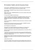 SC Accident&period; Health&comma; and Life Insurance Exam