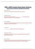 RIMS - CRMP Complete Study Guide&semi; Questions and Correct Answers &lpar;Detailed Answers&rpar; 