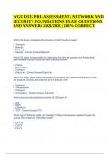 WGU D315 PRE-ASSESSMENT&semi; NETWORK AND SECURITY FOUNDATIONS EXAM QUESTIONS AND ANSWERS 2024&sol;2025 &lpar;100&percnt; CORRECT&rpar;