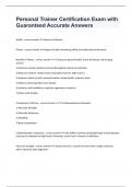 Personal Trainer Certification Exam with Guaranteed Accurate Answers