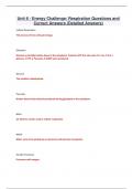 Unit 6 - Energy Challenge&colon; Respiration Questions and Correct Answers &lpar;Detailed Answers&rpar; 