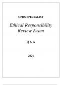CPRS SPECIALIST ETHICAL RESPONSIBILITY REVIEW EXAM Q & A 2024