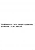 Final Version of Davita Test (2024) Questions With Latest Correct Answers.
