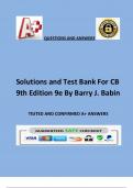 Solutions and Test Bank For CB 9th Edition 9e By Barry J. Babin