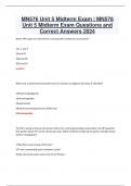 MN576 Unit 5 Midterm Exam | MN576 Unit 5 Midterm Exam Questions and Correct Answers 2024 