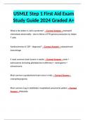 USMLE Step 1 First Aid Exam Study Guide 2024 Graded A+
