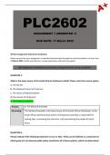 PLC2602 Assignment 1 (Complete Answers) Semester 1 - Due: 11 March 2024